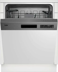 Lavastoviglie Beko BDSN26430X a scomparsa parziale, 14 coperti, con classe energetica D, ideale per famiglie numerose e spazi ristretti.