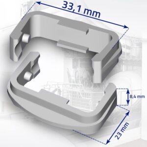 Tappo per il binario di guida del cestello lavastoviglie compatibile con Beko, Whirlpool, Ikea, Bauknecht, Privileg con garanzia di 10 anni.