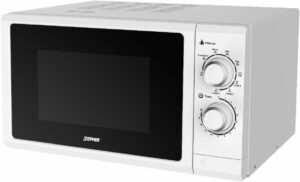 Forno a microonde combinato con grill Zephir da 25 litri, con piatto rotante in vetro, 1400W di potenza e 5 livelli di potenza, colore bianco