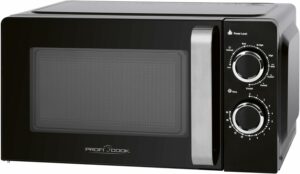 Forno a microonde ProfiCook PC-MWG 1208 con grill, 700 Watt, 6 livelli di potenza e timer da 30 minuti.