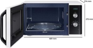 Microonde Samsung MW3500 MS23K3614AW/EG bianco con 800 W di potenza e interno in ceramica smaltata antigraffio