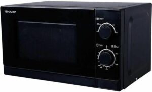 Forno a microonde Sharp R-200BKW con capacità di 20L e 800W di potenza, colore nero, perfetto per cucinare in modo rapido ed efficiente.