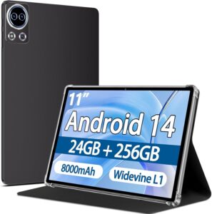 Tablet 11 Pollici Android 14 con 24GB RAM, 256GB ROM espandibile e funzionalità avanzate  