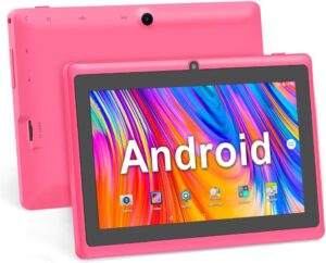 Haehne 7 Pollici Tablet PC Android rosa con doppia fotocamera  