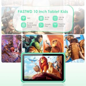 FASTWD Tablet Android 14 per bambini, 10 pollici, schermo HD IPS, con controllo genitori e sconto esclusivo