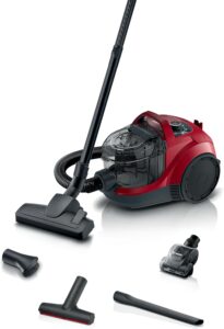 Aspirapolvere Bosch Serie 4 BGS21CAR senza sacchetto, colore rosso, potente e facile da usare per una pulizia efficace