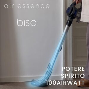 Aspirapolvere senza fili Air Essence Bise con illuminazione a LED, perfetto per ogni tipo di superficie.