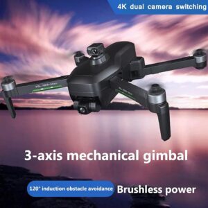 Drone Quadcopter Uav 5G Wifi Fpv con fotocamera HD 4K, GPS e gimbal a 3 assi, pronto per l'uso con 2 batterie e zoom 50X.