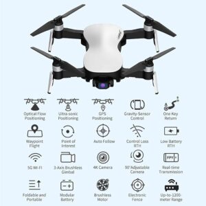 Drone TIANHEY con fotocamera 4K e gimbal stabilizzato a 3 assi, perfetto per riprese aeree professionali