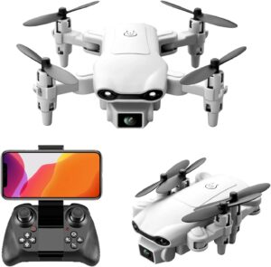 Mini drone pieghevole 4K HD con doppia fotocamera, ideale per bambini, con modalità di volo avanzate.