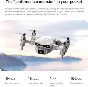 Mini drone pieghevole 4K HD con doppia fotocamera, ideale per bambini, con modalità di volo avanzate.