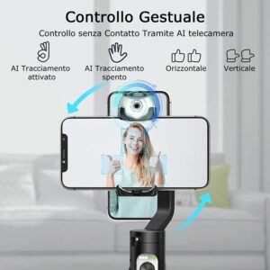 Gimbal Hohem iSteady V2 con Stabilizzazione 3 Assi, Tracciamento Automatico e Luce LED Regolabile