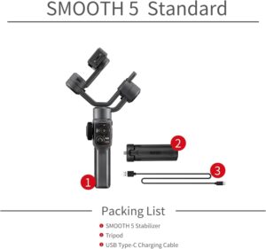 Stabilizzatore cardanico Zhiyun Smooth 5 per smartphone con luci di riempimento, perfetto per vlog, YouTube e TikTok