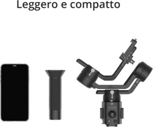 Stabilizzatore DJI Ronin-SC per fotocamere mirrorless, compatibile con Nikon, Canon, Panasonic, Fujifilm, leggero e compatto