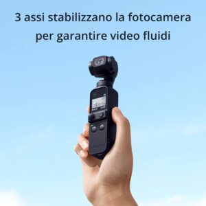 DJI Pocket 2 Creator Combo, fotocamera compatta con stabilizzazione 3 assi, ideale per video ultra HD e foto da 64 MP.