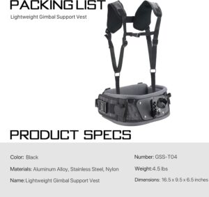 Immagine del Tilta Gimbal Support Vest indossato durante una ripresa video con gimbal DJI RS 2