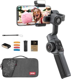 ZHIYUN Smooth 5 Combo Stabilizzatore Smartphone a 3 assi con luci, treppiede e zoom per migliorare la qualità dei video per YouTube, TikTok e vlog.