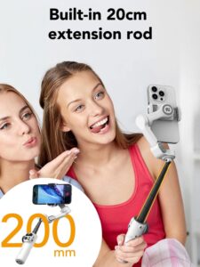 AOCHUAN Smart X2 Gimbal Stabilizzatore per iPhone con asta di prolunga e treppiede pieghevole