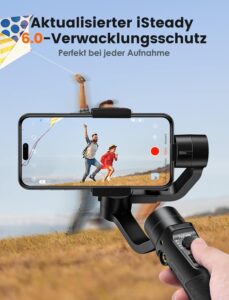 Stabilizzatore per Smartphone hohem iSteady Mobile Plus, gimbal a 3 assi per riprese fluide e stabili su YouTube e TikTok  