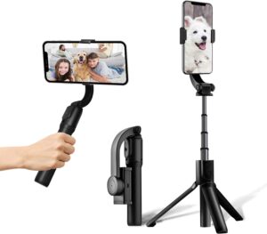 Stabilizzatore per cellulare Gimbal con telecomando Bluetooth, Selfie Stick per Vlog/Youtuber/Live Stream, compatibile con iPhone e Android