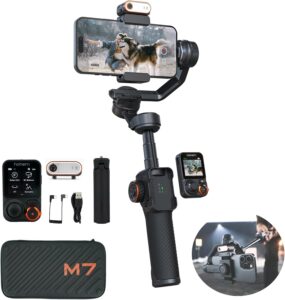 Hohem iSteady M7 Kit Gimbal Stabilizzatore per Smartphone - Immagine in evidenza del prodotto con il gimbal a 3 assi