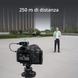 DJI Mic (1 TX + 1 RX) microfono wireless per registrazioni di qualità su PC, iPhone, fotocamere, YouTube e live stream.