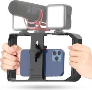 ULANZI U-Rig Pro Smartphone Video Rig per riprese stabili e professionali con supporto per smartphone e 3 Cold Mount.