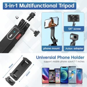 180cm Treppiede per cellulare Ulanzi Selfie Stick Quad Tripod con telecomando Bluetooth e rotazione di 360°