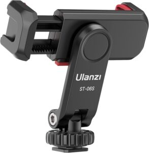 ULANZI Adattatore Cellulare per Treppiedi ST-06S con rotazione a 360º e supporto per accessori