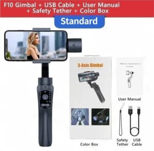 Stabilizzatore smartphone F10 Gimbal portatile a 3 assi per riprese video fluide  