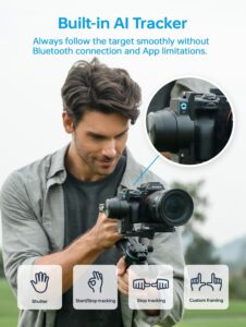 Feiyu SCORP2 KIT stabilizzatore 3 assi per fotocamera DSLR/Mirrorless, con tracker AI, riprese verticali e asta di prolunga