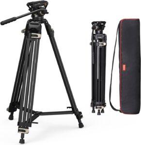 Treppiede SmallRig Video in lega di alluminio con piastra a sgancio rapido, ideale per DJI RS 2/RS3 e Manfrotto, carico massimo 17,6 libbre.