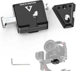 NEWEER Mini V Mount Battery Plate per DJI Gimbal, compatibile con V-Lock e NP-F Battery, sgancio rapido anticaduta.