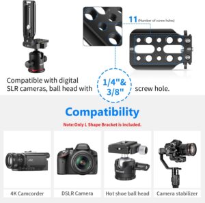 NEEWER Staffa a Forma di L per Fotocamera DSLR con base Arca, compatibile con DJI Ronin e Zhiyun Weebill