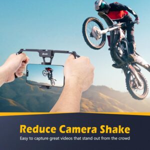 Zeadio Stabilizzatore per smartphone, supporto video pieghevole in alluminio per video stabili con iPhone e Android