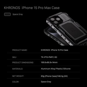 TILTA Khronos Phone Cage per iPhone 15 Pro Max, mobile video rig in lega di alluminio per videoregistrazione professionale