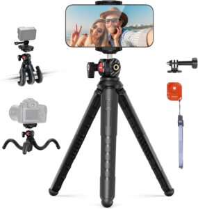 Neewer Mini Treppiede per iPhone con telecomando, cavalletto flessibile per smartphone e supporto per action camera