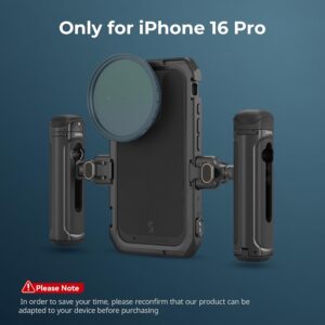 SMALLRIG Kit Dual Handheld per iPhone 16 Pro, rig per videocamera con maniglia laterale a sgancio rapido per registrazioni video professionali