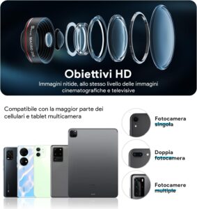 Selvim Kit Obbiettivi Smartphone Macro 25x con lenti Blu-Ray e accessori inclusi