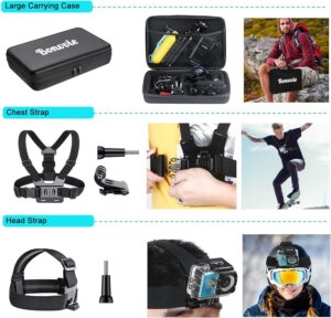 Kit Accessori per Action Cam Bonvvie 50-in-1 compatibile con vari modelli di fotocamere sportive