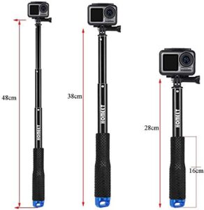 Homeet 49CM Bastone Selfie Telescopico Monopiede con impugnatura ergonomica e design allungabile per Action Camera