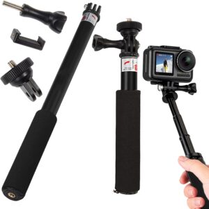 Bastone Action Cam Monopiede Selfie, compatibile con la maggior parte delle action cam, regolabile da 30 a 93 cm, perfetto per riprese stabili.