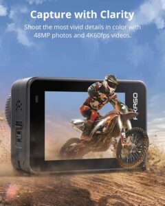 AKASO Brave 8 4K60FPS Action Cam con doppio touchscreen, risoluzione 4K e stabilizzazione avanzata, perfetta per sport estremi e attività subacquee