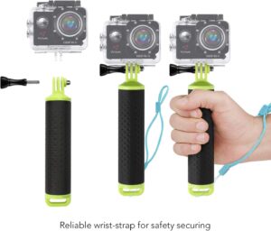 Impugnatura galleggiante per action cam con cinturino regolabile, compatibile con GoPro, Panasonic e Nikon  