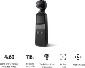 DJI Osmo Pocket con stabilizzatore 3 assi e fotocamera integrata da 12MP