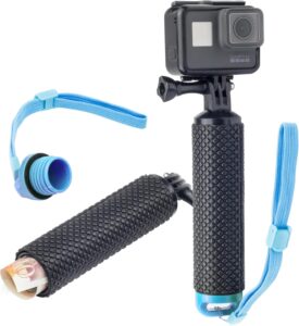 Impunatura galleggiante impermeabile per GoPro, DJI OSMO e Insta360, con spazio interno per accessori.