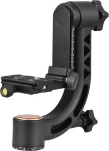 Andoer Heavy Duty 360° Panoramica Gimbal Treppiede Testa, ideale per fotocamere DSLR, con piastra a sgancio rapido e livella a bolla