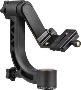 Andoer Heavy Duty 360° Panoramica Gimbal Treppiede Testa, ideale per fotocamere DSLR, con piastra a sgancio rapido e livella a bolla