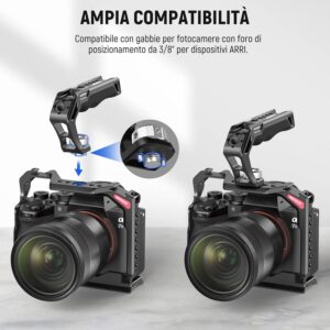 Neewer Top Handle per fotocamera con filettature 1/4" e 3/8", scarpe fredde e compatibile con SmallRig.