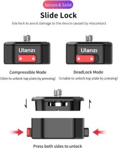 ULANZI Claw Piastra a Sgancio Rapido per fotocamera, treppiede, monopiede, gimbal e slider